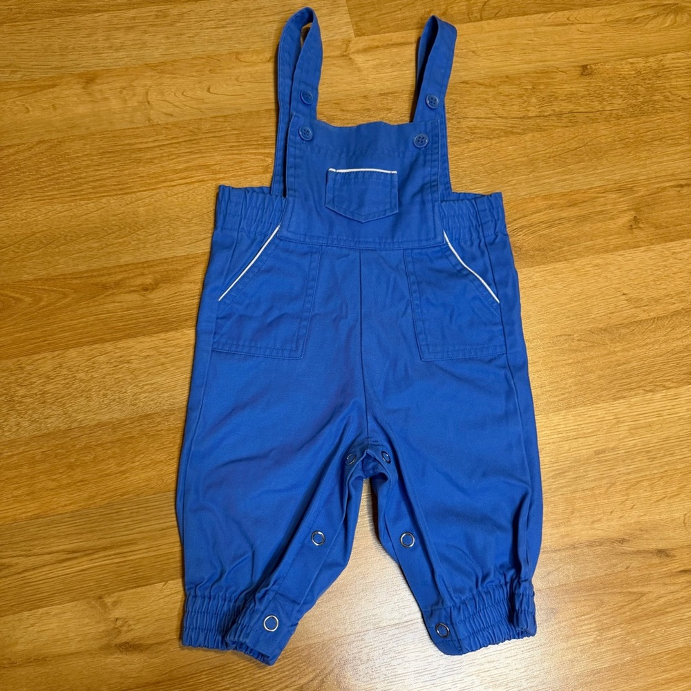 Sears Vintage Baby Infant Overalls Bundle, Train Pinstripe And Blue Size Small - Picture 7 of 11